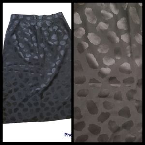 All black silk leopard skirt